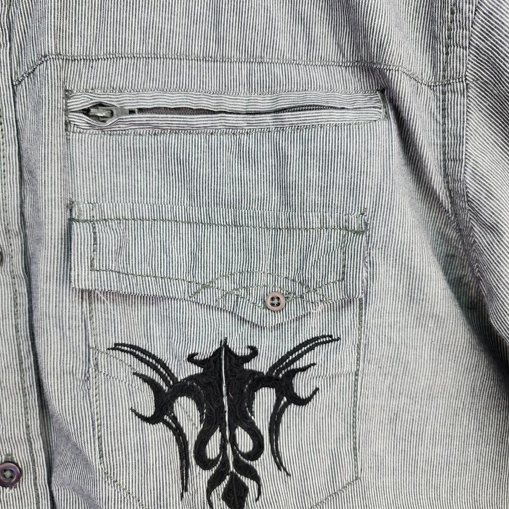 Ocho Shirt Men XLARGE Button Up Black White Cotton Western Embroidery Cowboy Fal - Picture 7 of 16